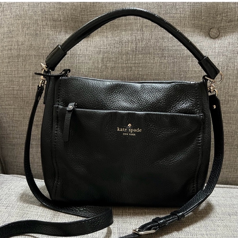 Kate Spade Black Pebbled Leather Shoulder Bag